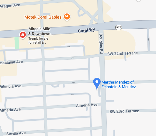 Martha Mendez of Feinstein & Mendez office - map view